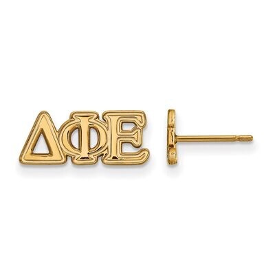 Delta Phi Epsilon Extra Small Post Earrings Gold-plated Silver GP005DPH, MPN: GP005DPH, 886774900407