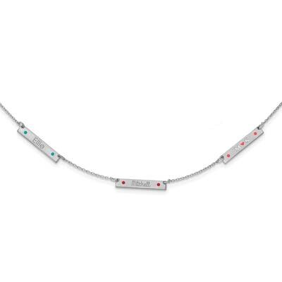 Brushed 3 Station with Epoxy Necklace Sterling Silver Rhodium-plated XNA1178/3SS, MPN: XNA1178/3SS,