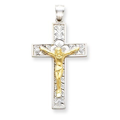 Crucifix Pendant 14k Two-Tone Gold D347, MPN: D347, 886774093635