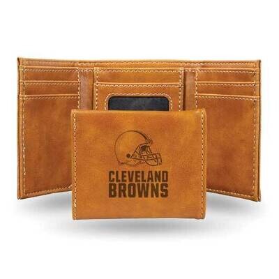 NFL Cleveland Browns Faux Leather Brown Trifold Wallet GC7759, MPN: GC7759, 767345899736