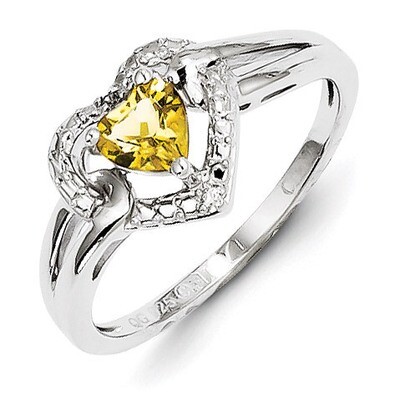 Whiskey Quartz Diamond Ring Sterling Silver QR4561WQ, MPN: QR4561WQ, 883957491844