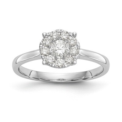 Complete Diamond Cluster Engagement Ring 14k White Gold RM2351E-050-WAA, MPN: RM2351E-050-WAA, RM23…