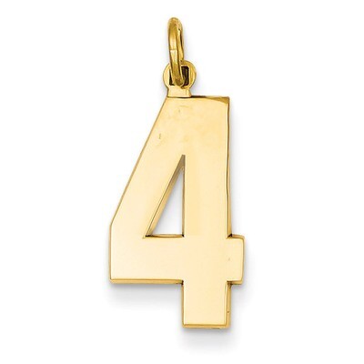 Casted Large Polished Number 4 Charm 14k Gold LP04, MPN: LP04, 886774102160