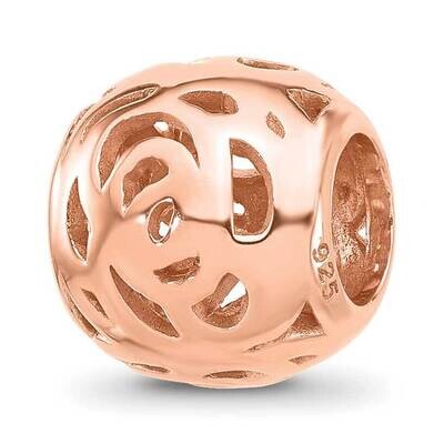 Rose Gold-plated Floral Bead Sterling Silver QRS4509, MPN: QRS4509,