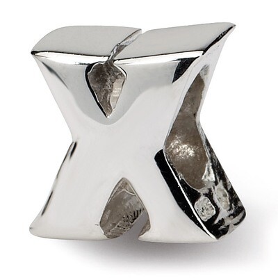 Letter X Bead - Sterling Silver QRS468X, MPN: QRS468X, 883957721002
