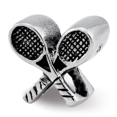 Tennis Racquets Bead - Sterling Silver QRS2394, MPN: QRS2394, 883957440859