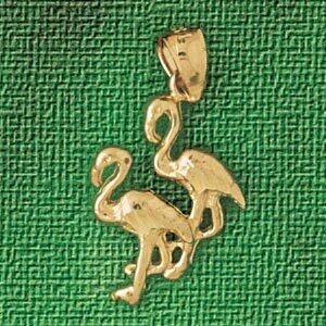 Dazzlers Jewelry Standing Pelican Pendant Necklace Charm Bracelet in Yellow, White or Rose Gold 301…