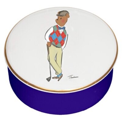 Halcyon Days Hal Goes Golfing Round Trinket Box BCHGG03RBG, MPN: BCHGG03RBG,
