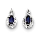 Sapphire &amp; Diamond September Earrings Sterling Silver QBE18SEP, MPN: QBE18SEP, 886774646183