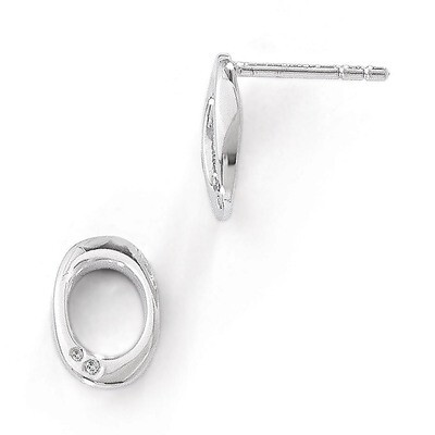.015ct. Diamond Earrings Sterling Silver QW257, MPN: QW257, 883957314747