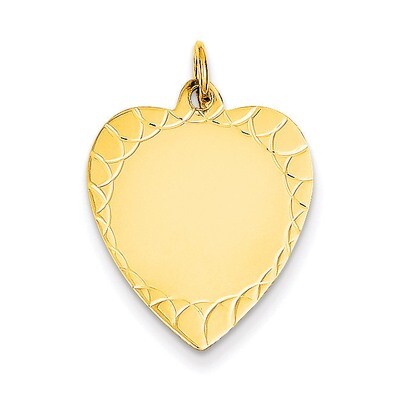Etched .018 Gauge Engravable Heart Disc Charm 14k Gold XM210/18, MPN: XM210/18, 883957485546