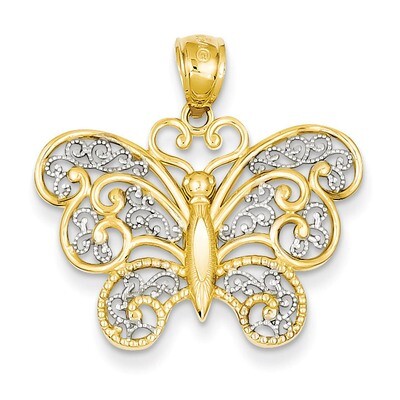Filigree Butterfly Pendant 14k Gold C3483, MPN: C3483, 191101095146
