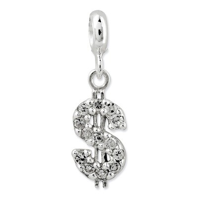 Dollar Sign Enhancer Sterling Silver Diamond QN155, MPN: QN155, 191101279225