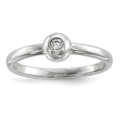 CZ Diamond Ring Sterling Silver Rhodium-plated Polished QR6531, MPN: QR6531,