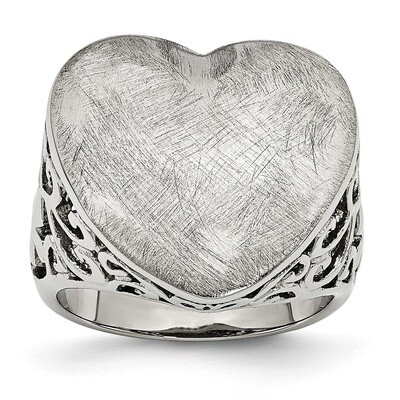 Matte Heart Size 7 Ring Stainless Steel SR230-7