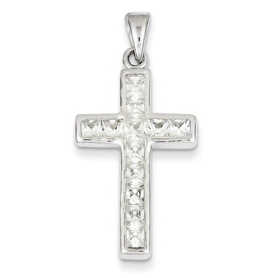 Cross Pendant Sterling Silver Diamond QC3306, MPN: QC3306, 883957908069
