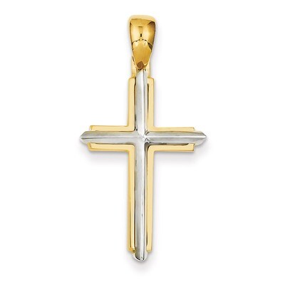 Fancy Cross Pendant 14k Two-Tone Gold D1563, MPN: D1563, 883957478098