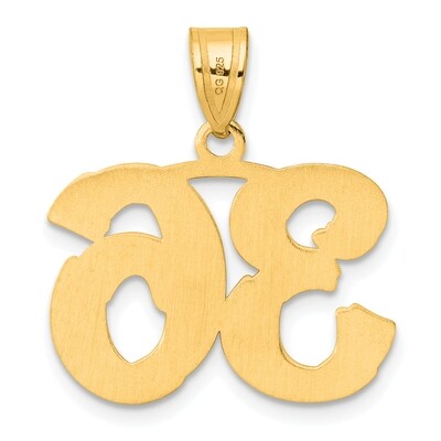 Number 36 Pendant 14k Gold Polished Etched AEN36, MPN: AEN36, 196904080931