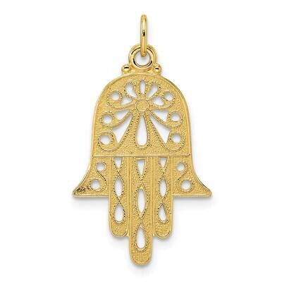 Textured Solid Hamsa Pendant 14k Gold Polished XR1989, MPN: XR1989, 196904081785