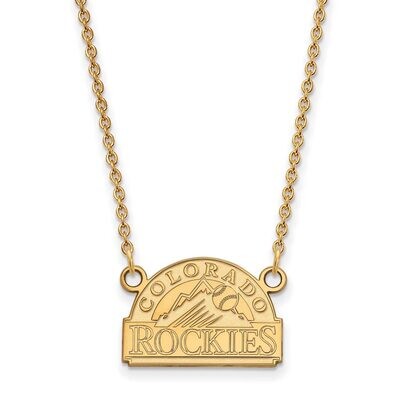Colorado Rockies Small Pendant with Chain Necklace Gold-plated Silver GP006ROK-18, MPN: GP006ROK-18…