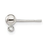 4.0mm Ball with Ring Earring Sterling Silver Polished SS3050, MPN: SS3050,