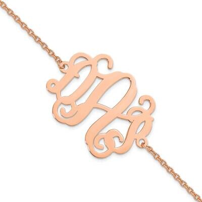Polished Monogram Chain Bracelet 7.5 Inch Sterling Silver Rose-plated XNA561RP, MPN: XNA561RP,