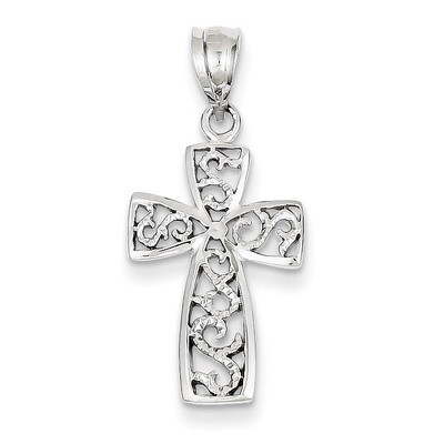 Filigree Cross Pendant 14k White Gold D1592, MPN: D1592, 886774618548