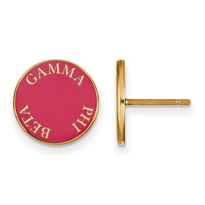 Gamma Phi Beta Enameled Post Earrings Gold-plated Silver GP019GPB, MPN: GP019GPB, 886774923635