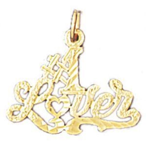 Dazzlers Jewelry Number One Lover Pendant Necklace Charm Bracelet in Yellow, White or Rose Gold 103…