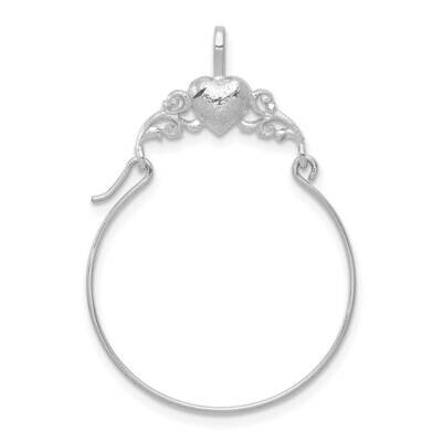 Heart Charm Holder 14k White Gold Polished D1310W, MPN: D1310W, 196904090619