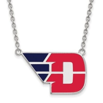 University of Dayton Large Enamel Pendant with Chain Necklace Sterling Silver SS020UD-18, MPN: SS02…