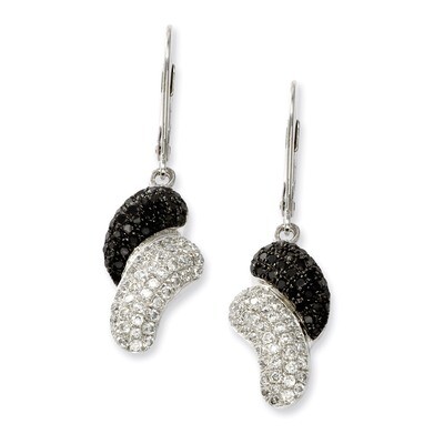 Leverback Earrings Sterling Silver &amp; Cubic Zirconia QMP443, MPN: QMP443, 883957035680