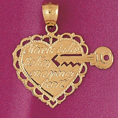 Dazzlers Jewelry Key to My Heart Pendant Necklace Charm Bracelet in Yellow, White or Rose Gold 4032…