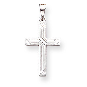 Solid Cross Pendant 14k White Gold XWR28, MPN: XWR28, 883957507323