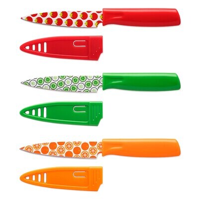 Hampton Forge Tomodachi Printed Fruit 3 Piece Paring Guar HMC01A589G, MPN: HMC01A589G, 733652138257