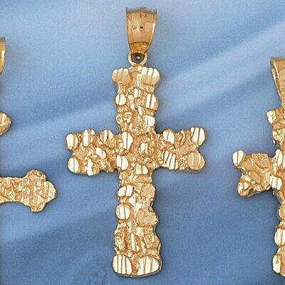Dazzlers Jewelry Cross Pendant Necklace Charm Bracelet in Yellow, White or Rose Gold 8007, MPN: DZ-…