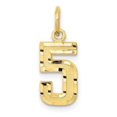 Diamond-Cut Number 5 Charm 10k Gold Casted Small 10SN05, MPN: 10SN05,