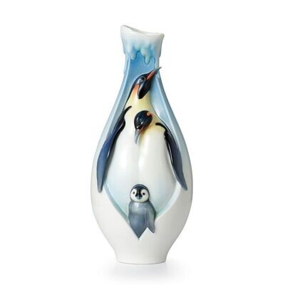 Franz Porcelain Playful Penguins Mid Size Vase FZ02119, MPN: FZ02119,