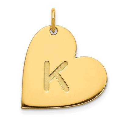 Initial Heart Charm Sterling Silver Gold-plated XNA1195GP, MPN: XNA1195GP,