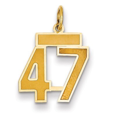 Number 47 Charm 14k Gold Small Satin  LSS47, MPN: LSS47, 883957069562