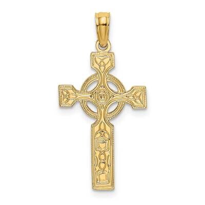 Engraved Celtic Cross with Eternity Circle Charm 14k Gold K8445, MPN: K8445, 637218038213