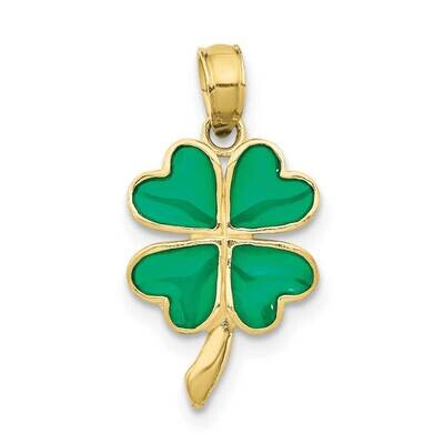 4-Leaf Clover Enameled Pendant 10k Gold 10K4097, MPN: 10K4097,