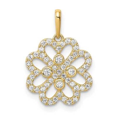 Clover Pendant 14k Gold CZ Diamond C4571, MPN: C4571, 883957941646
