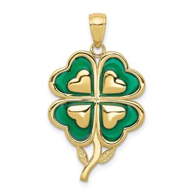 4-Leaf Clover Pendant with Enameled Tips 10k Gold 10K4099, MPN: 10K4099, 191101085253