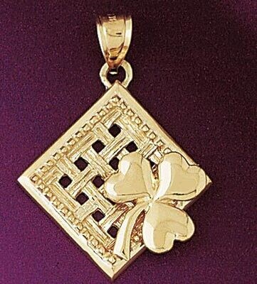 Dazzlers Jewelry Three Leaf Clover Pendant Necklace Charm Bracelet in Yellow, White or Rose Gold 70…