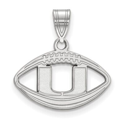 University of Miami Pendant in Football Sterling Silver SS018UMF, MPN: SS018UMF, 886774723679