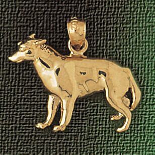 Dazzlers Jewelry Great Dane Dog Pendant Necklace Charm Bracelet in Yellow, White or Rose Gold 2150,…