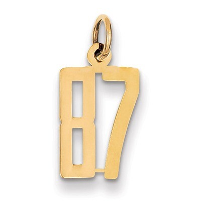 Number 87 Charm 14k Gold Small Polished Elongated LES87, MPN: LES87, 883957132860