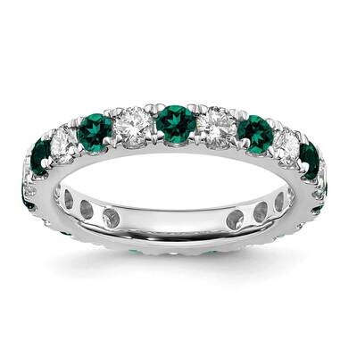 Si1/Si2 G H I &amp; Created Alexandrite Eternity Band 14k White Gold Lab Grown Diamond ET0050-CAX-100-7…