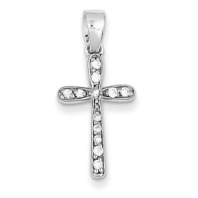 Cross Pendant Sterling Silver Rhodium-plated Diamond QC7308, MPN: QC7308, 883957576381